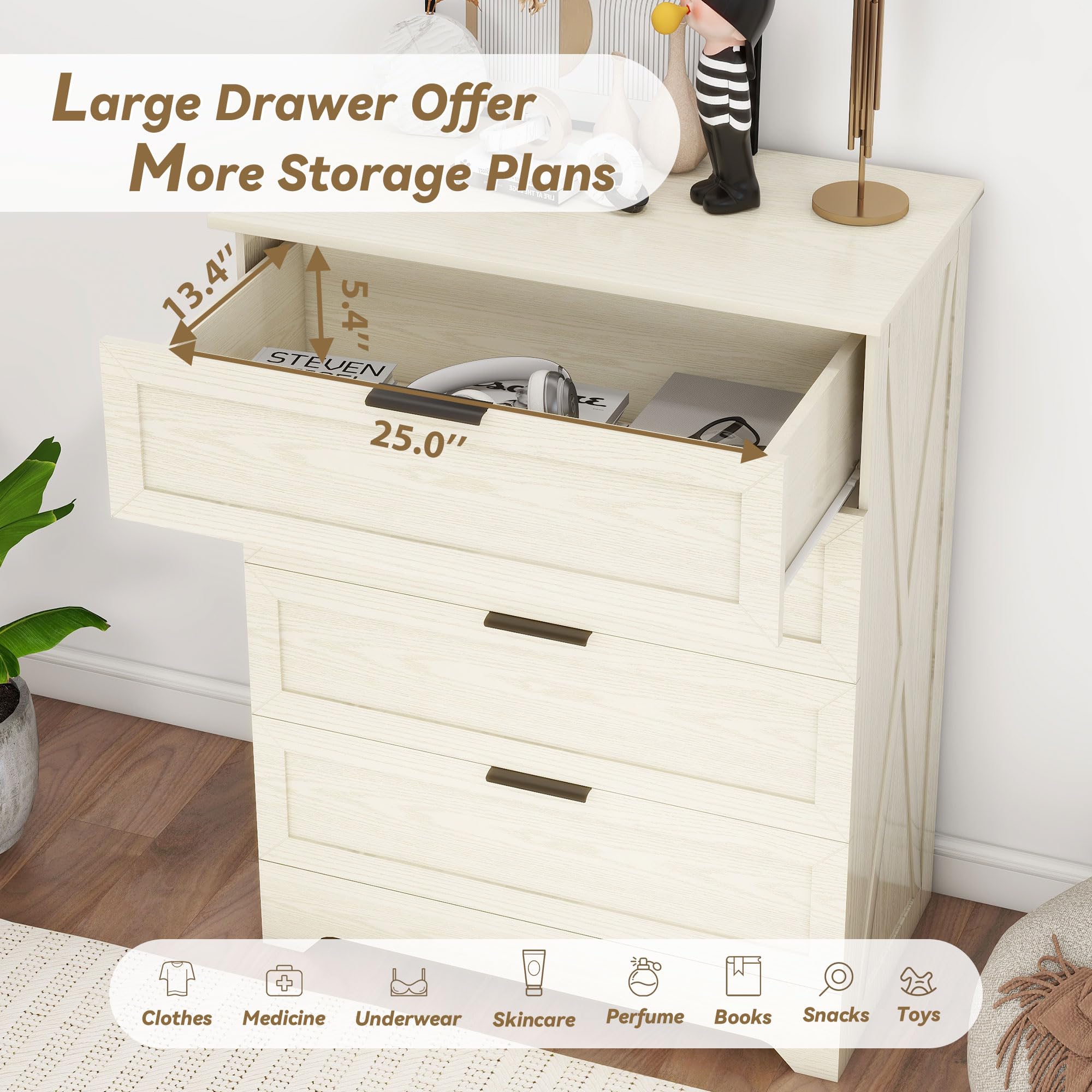 Amazon.com: FTZxHKLX 4 Drawer Dresser for Bedroom, Tall Bedroom